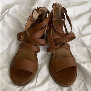 Brown block heels